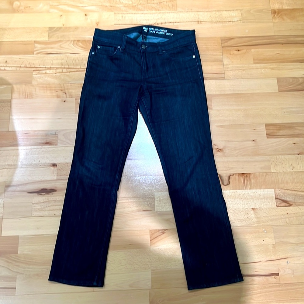 Gap Real Straight Fit dark wash jeans